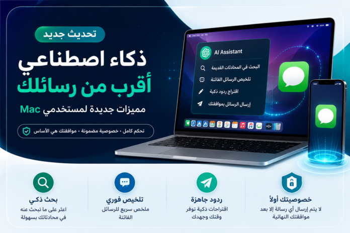 ذكاء أصطناعي في رسائلك: تحديث جديد لـ ChatGPT على MacوCodex، تتيح للذكاء الاصطناعي الوصول إلى تطبيق الرسائل والرسائل النصية بسهولة ويسر.